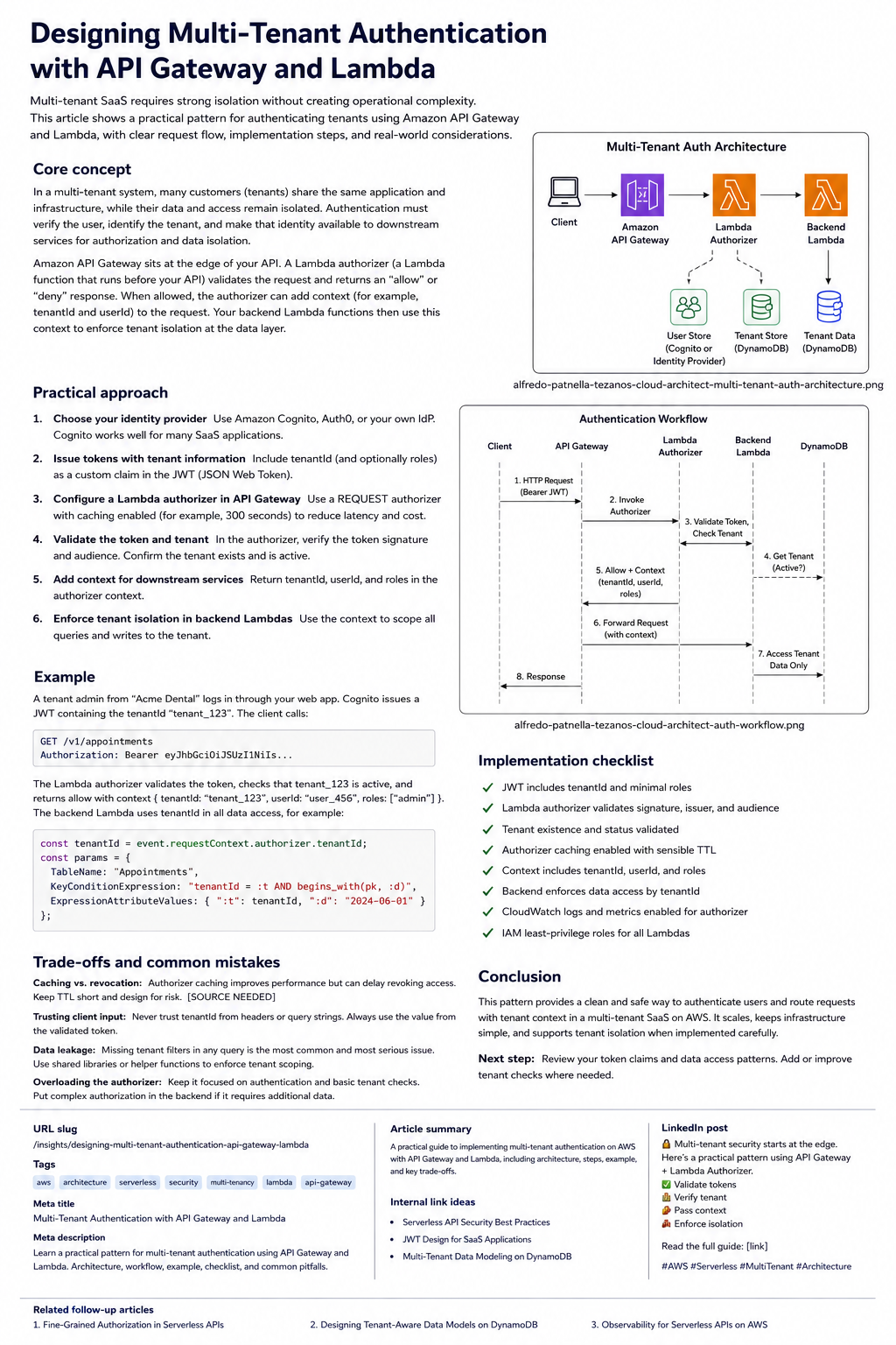 Tenant authentication request workflow